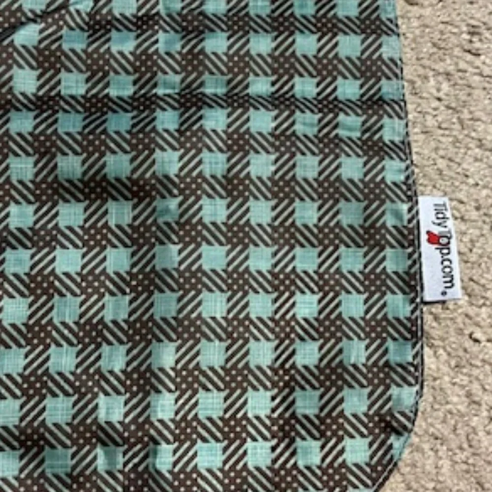 Tidy Top/Bib Reversible Pocket Waterproof Green/Brown Plaid Travel Home Car OS
